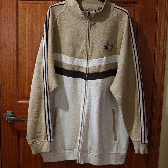 Enyce Tan & Cream Streetwear Full Zip Track Jacket Y2K HipHop Jacket 4X - Picture 2 of 14